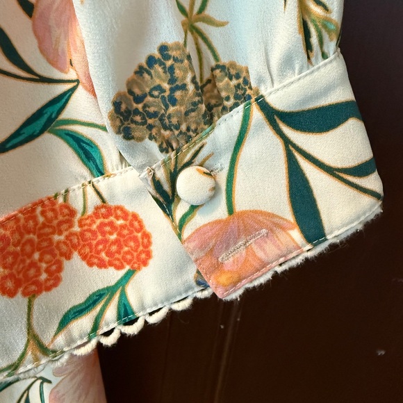 Kate Spade floral tie neck blouse - Picture 5 of 5